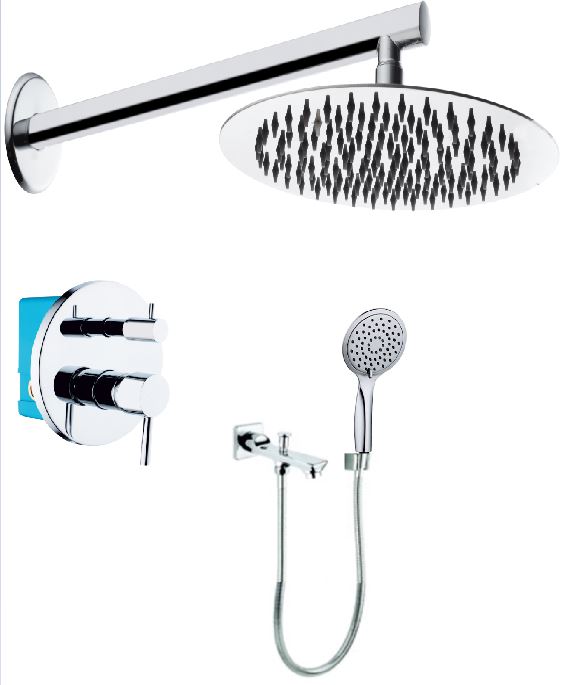 A-12 OVAL ANKASTRE BANYO SETİ İKİ YÖNLÜ ÜÇ ÇIKIŞLI